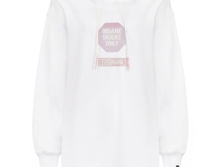 Warning Sign Print Oversized Hoodie For Sale